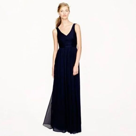 J.Crew Silk Chiffon‎ Heidi Gown Newport - Picture 1 of 8
